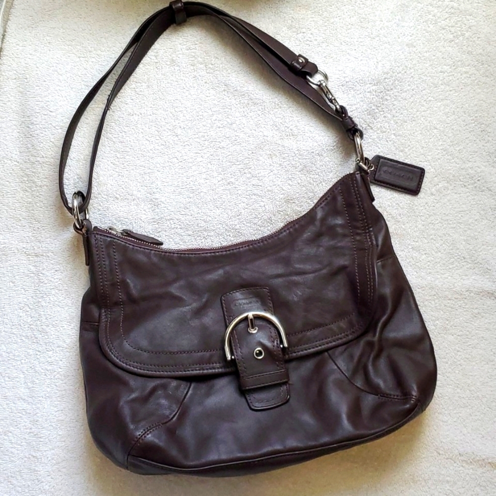 Coach Dark Brown Leather Purse Handbag